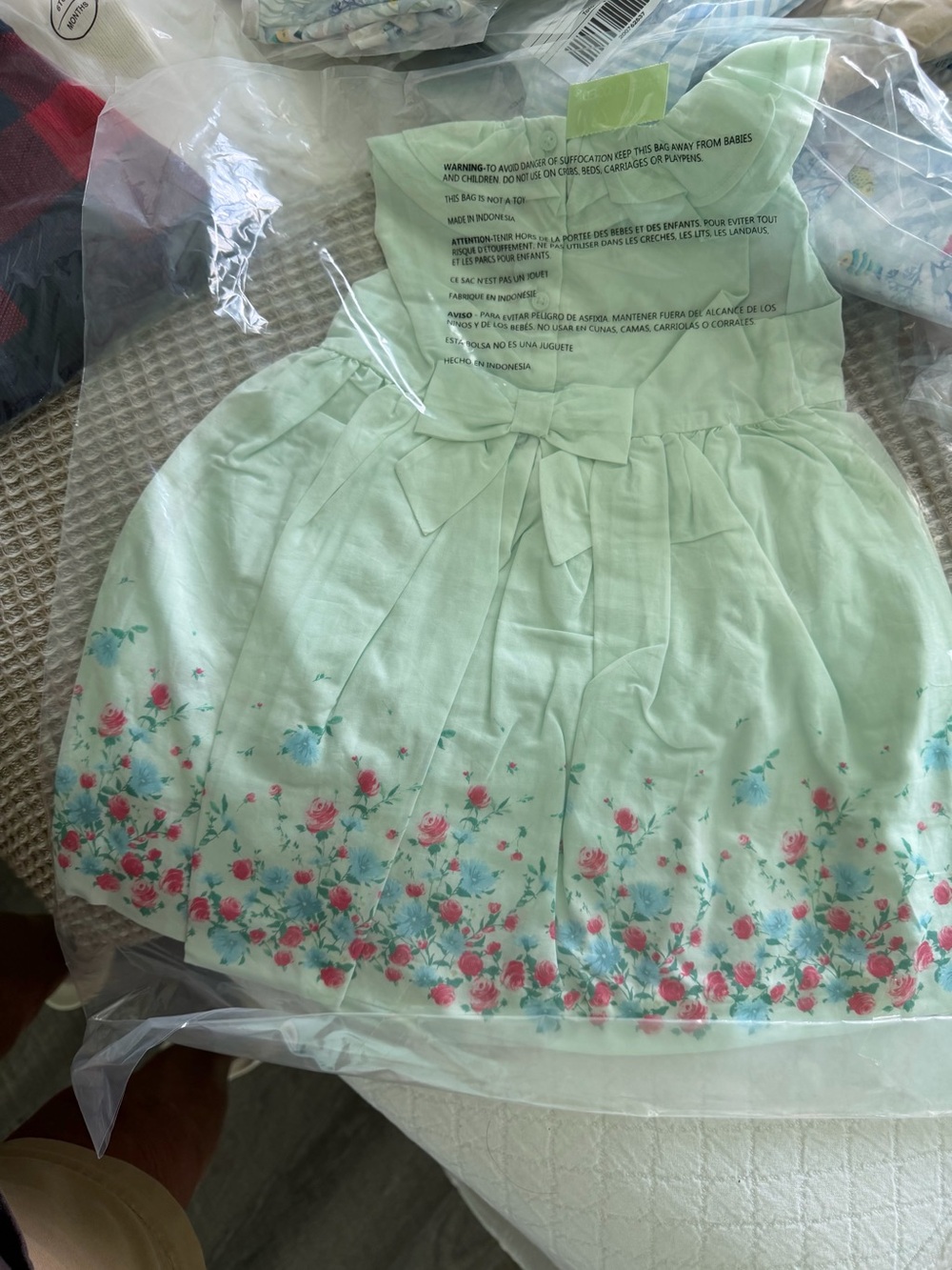 Jamie and Jack Girls' Mint Floral Bow Party Dress 18 to 24 months NWT - Picture 3 of 6